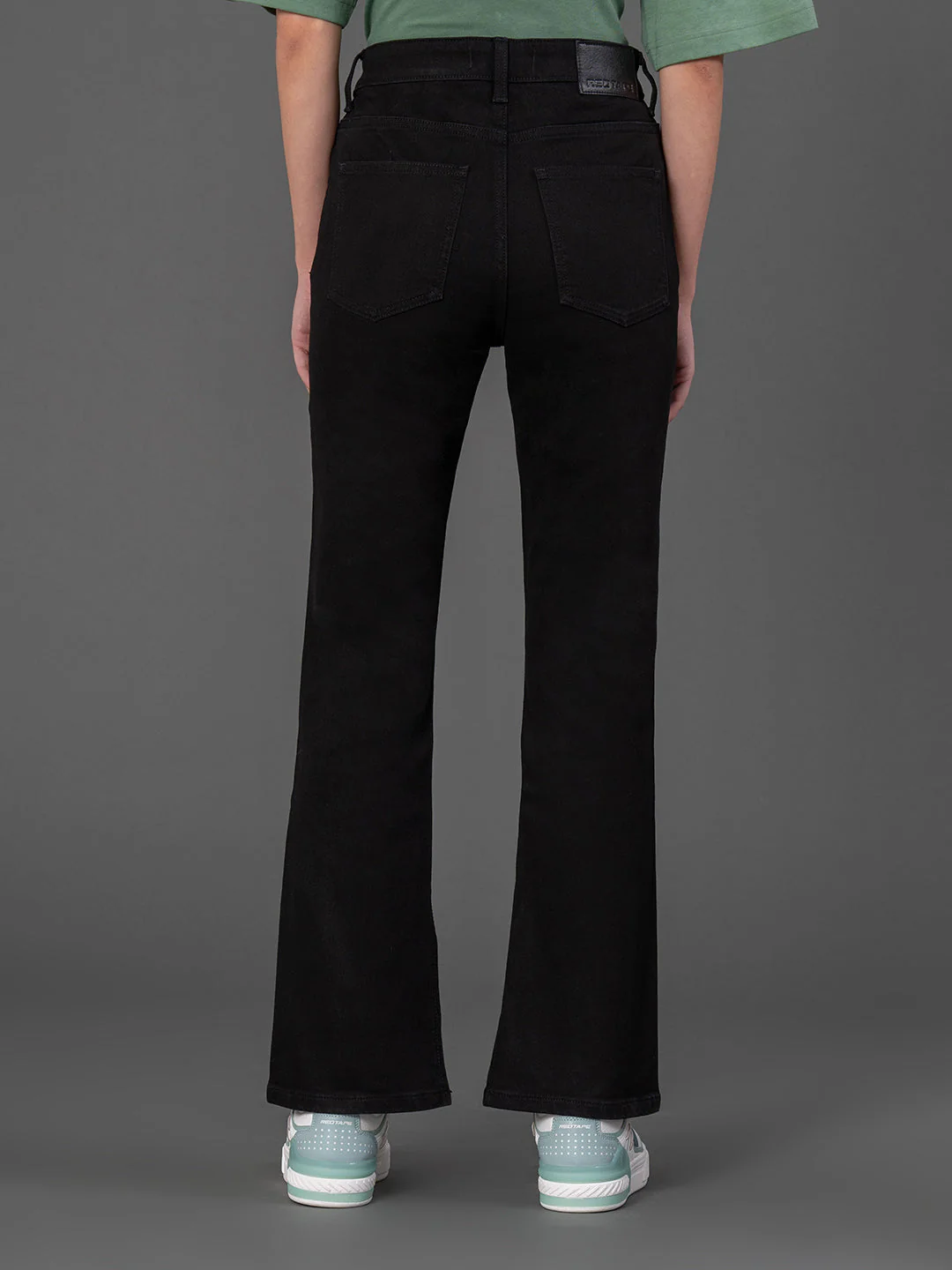 Solid Slit Straight Leg Jeans for Women - Image 3