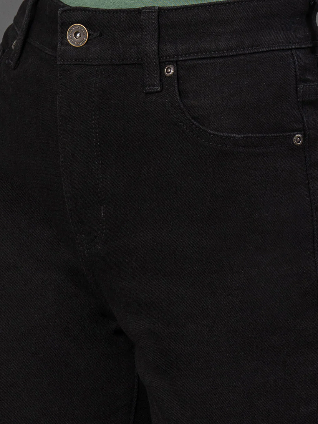 Solid Slit Straight Leg Jeans for Women - Image 4