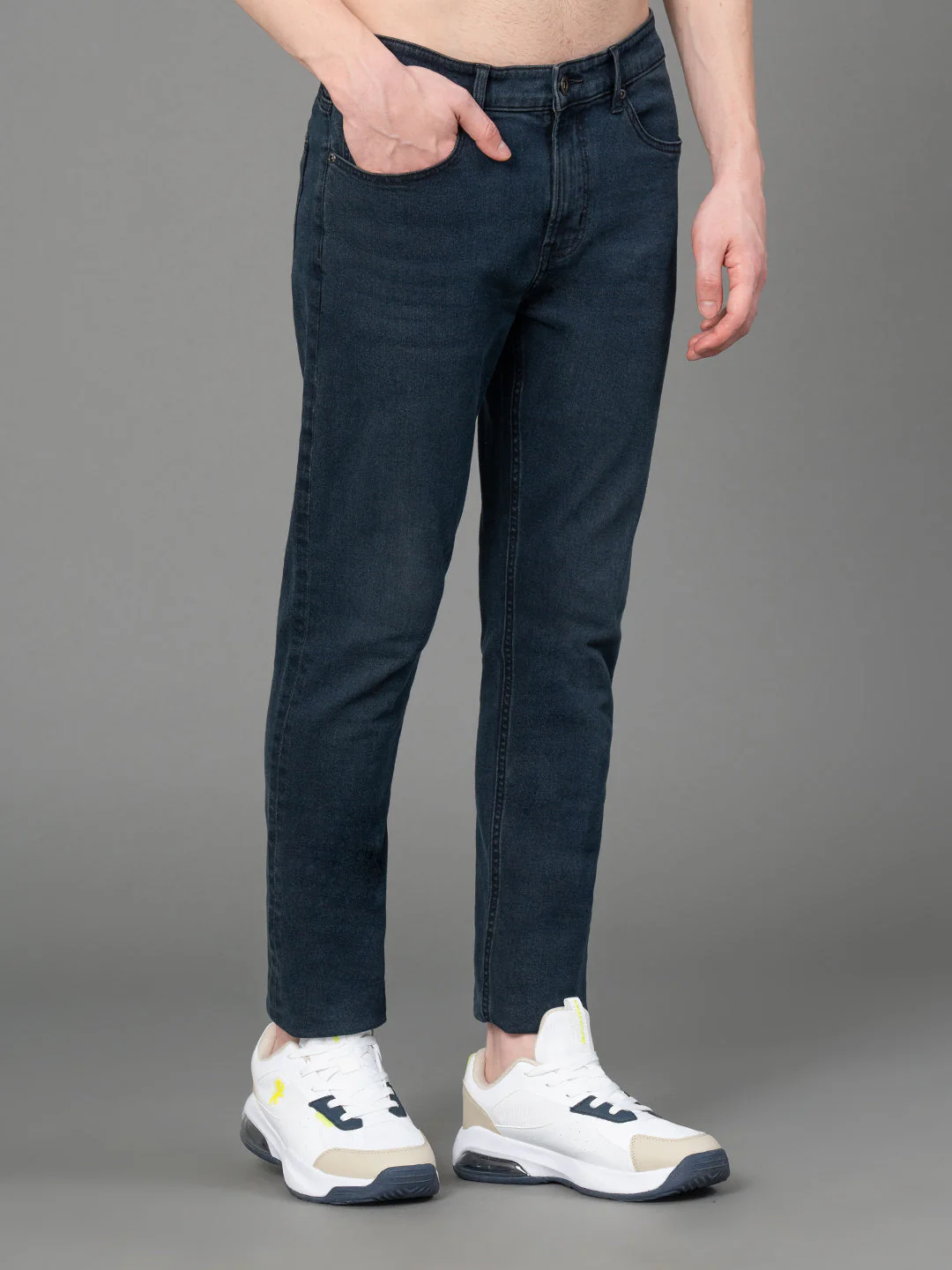 Solid Washed Jeans for Men - Image 2