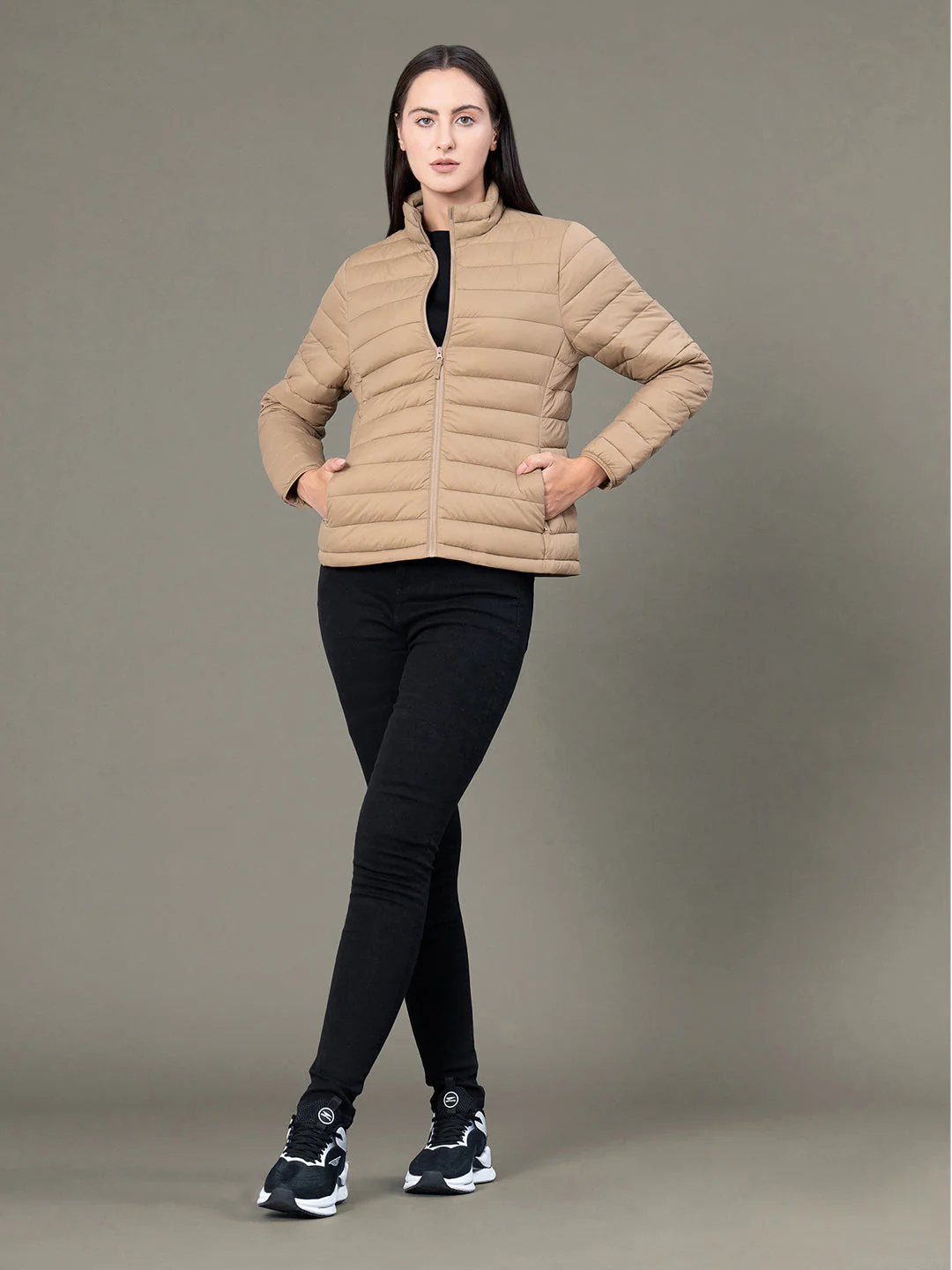 Stand Collar Padded Jacket for Women - Image 5