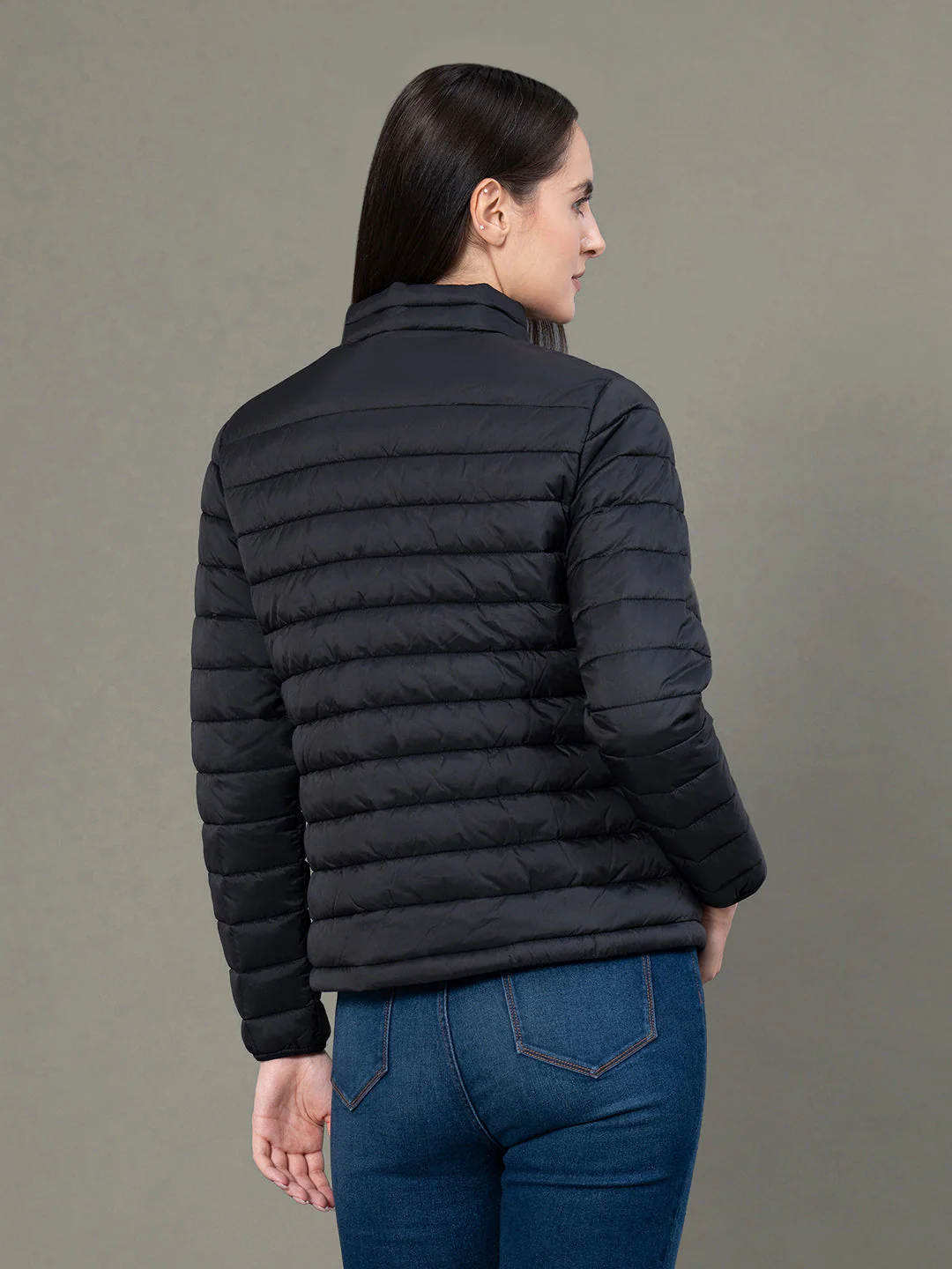 Stand Collar Padded Jacket for Women - Image 3