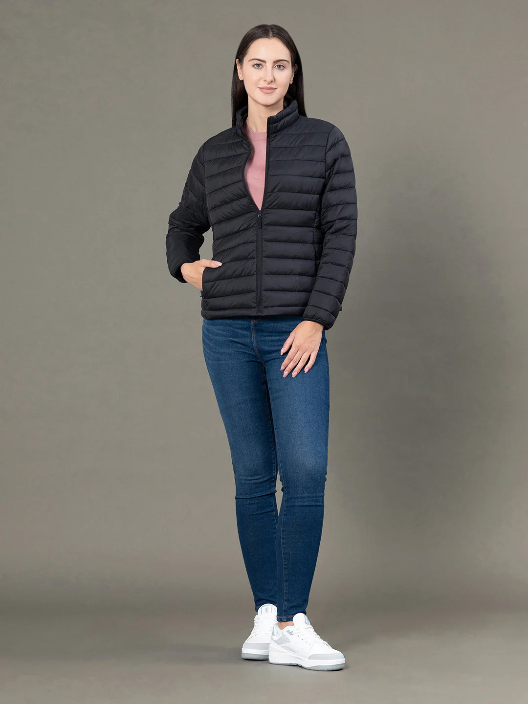Stand Collar Padded Jacket for Women - Image 5