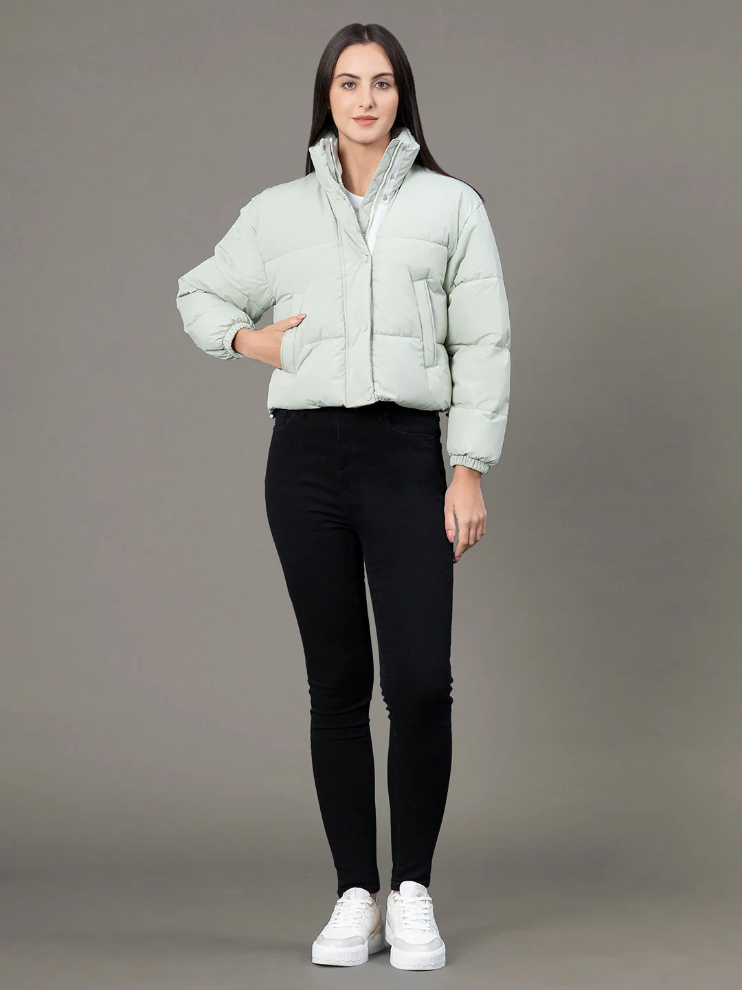 Stand Collar Padded Jacket for Women - Image 5