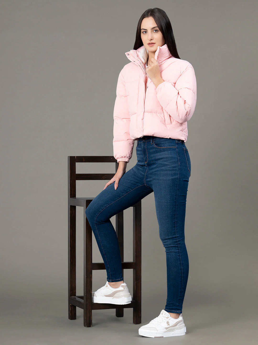 Stand Collar Padded Jacket for Women - Image 5