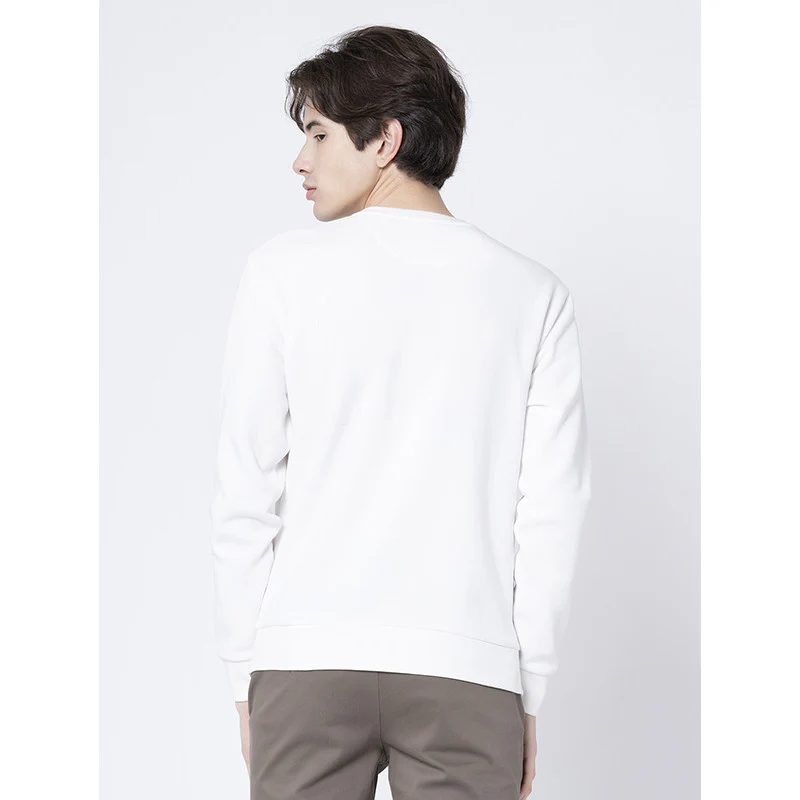 Stylish Off White Round Neck Sweatshirt for Men - Image 3