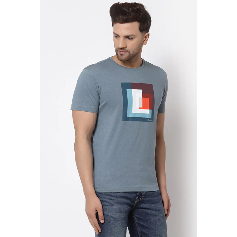 Turq Graphic Print Pure Cotton Men's T-Shirt - Image 2