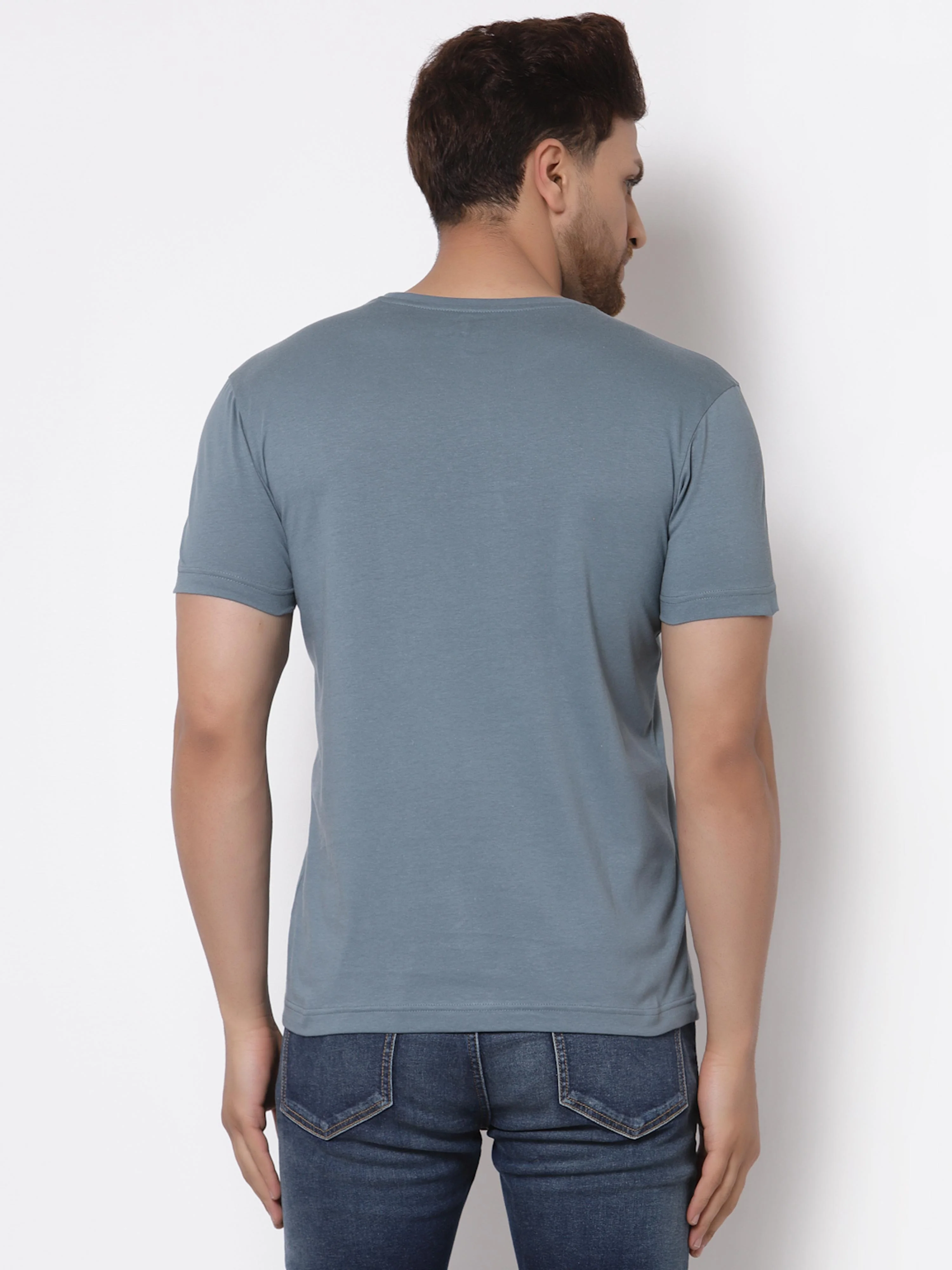 Turq Graphic Print Pure Cotton Men's T-Shirt - Image 3