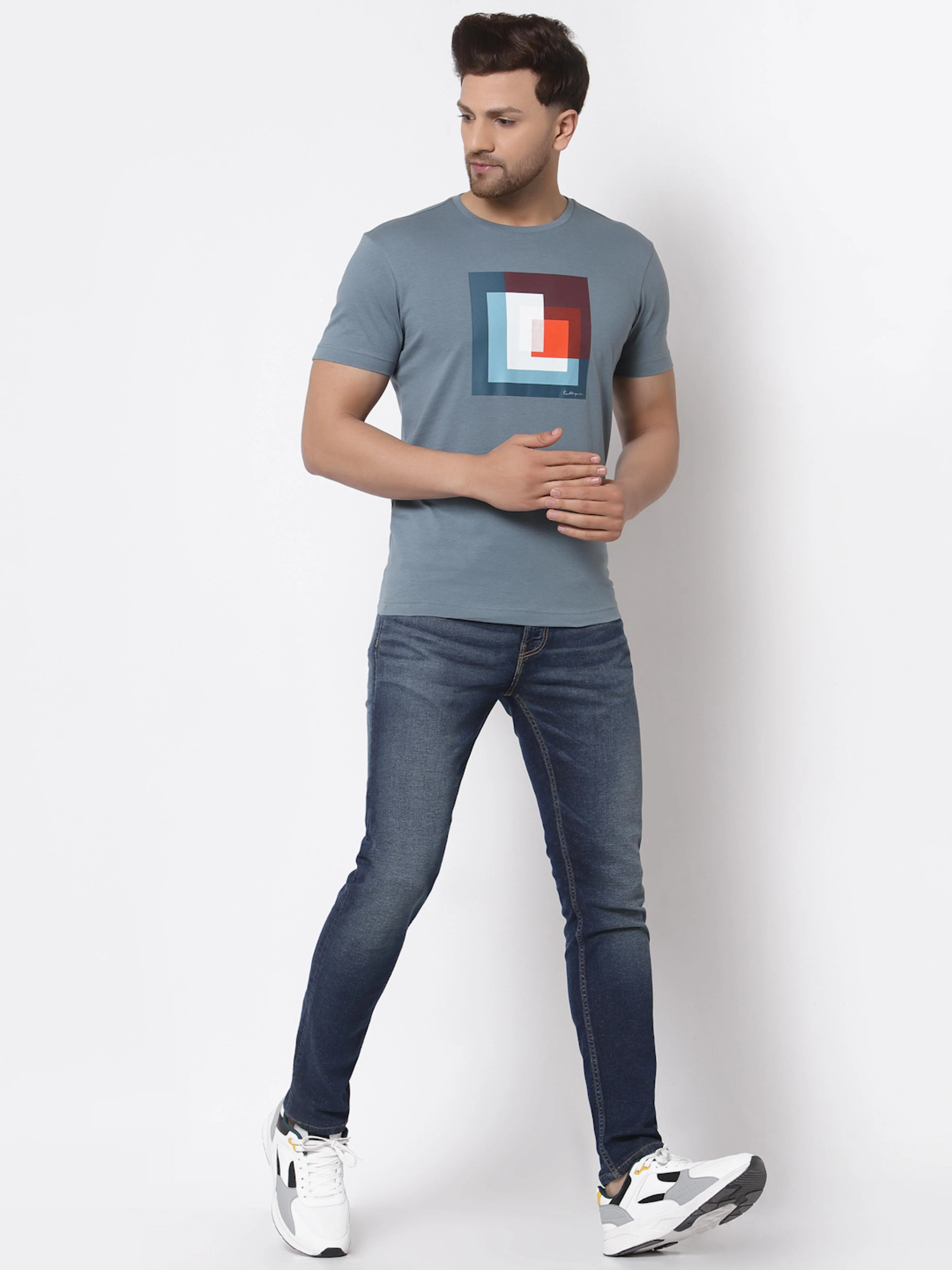 Turq Graphic Print Pure Cotton Men's T-Shirt - Image 5