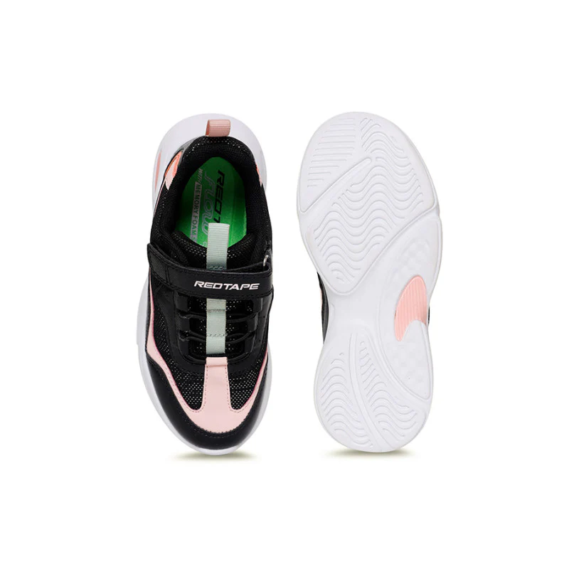 Unisex Kids Black And Pink Sports Shoes - Image 6