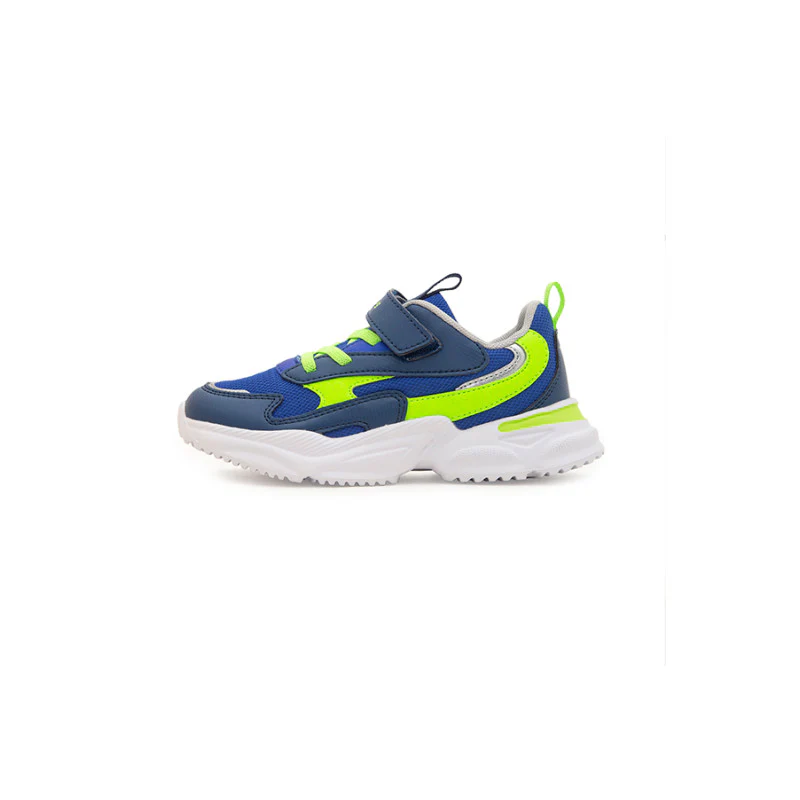 Unisex Kids Blue And Neon Green Sports Shoes - Image 4