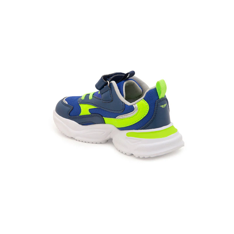 Unisex Kids Blue And Neon Green Sports Shoes - Image 7