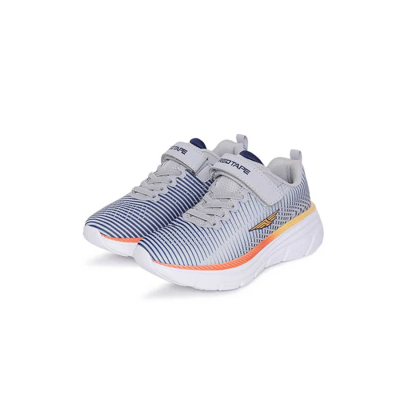 Unisex Kids Grey Sports Shoes - Image 5