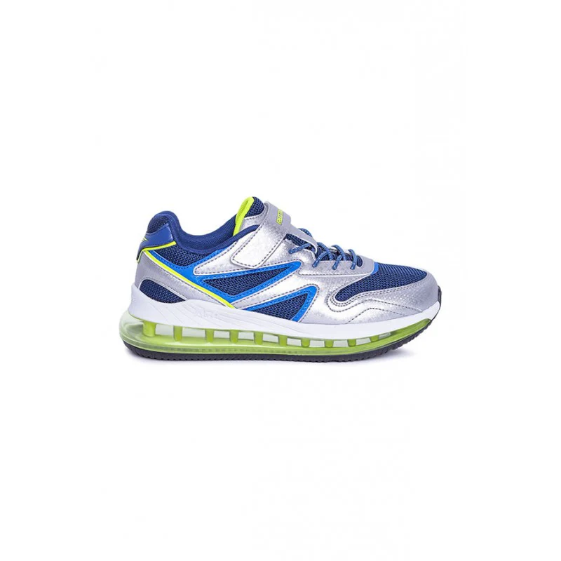 Unisex Kids Silver And Blue Sports Shoes - Image 3