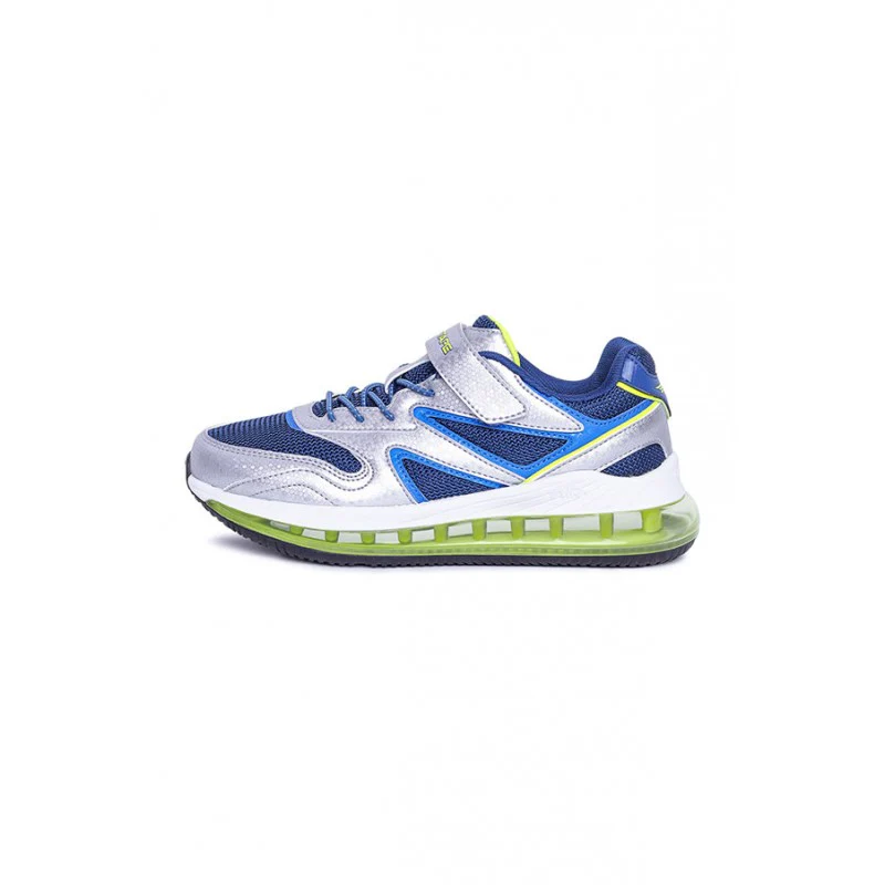 Unisex Kids Silver And Blue Sports Shoes - Image 4