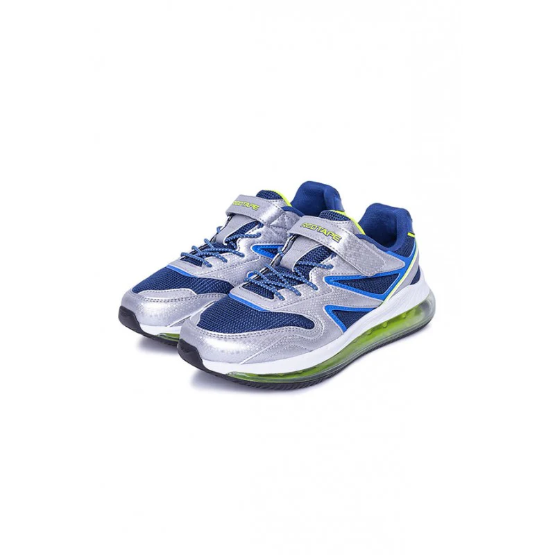 Unisex Kids Silver And Blue Sports Shoes - Image 5