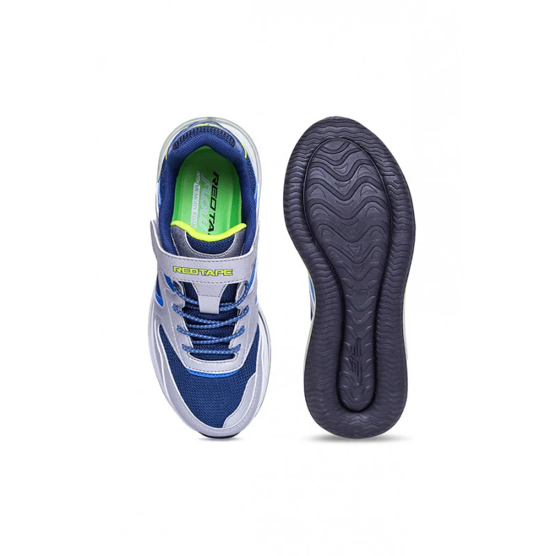 Unisex Kids Silver And Blue Sports Shoes - Image 6