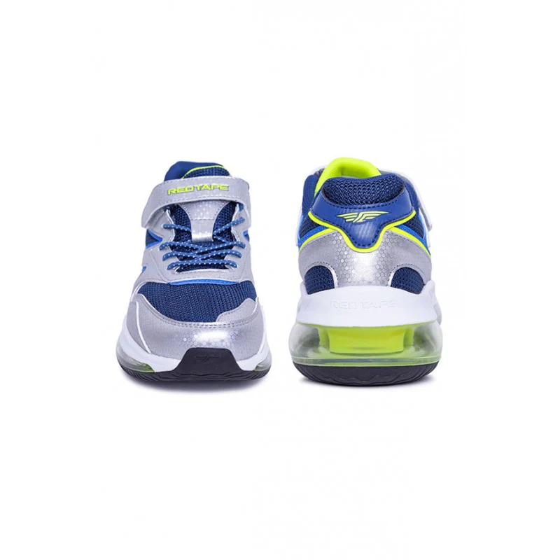 Unisex Kids Silver And Blue Sports Shoes - Image 8