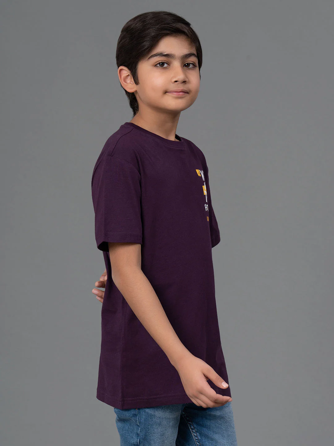 Unisex Kids T-Shirt- Best in Comfort| Cotton| Dark Purple Color - Image 2