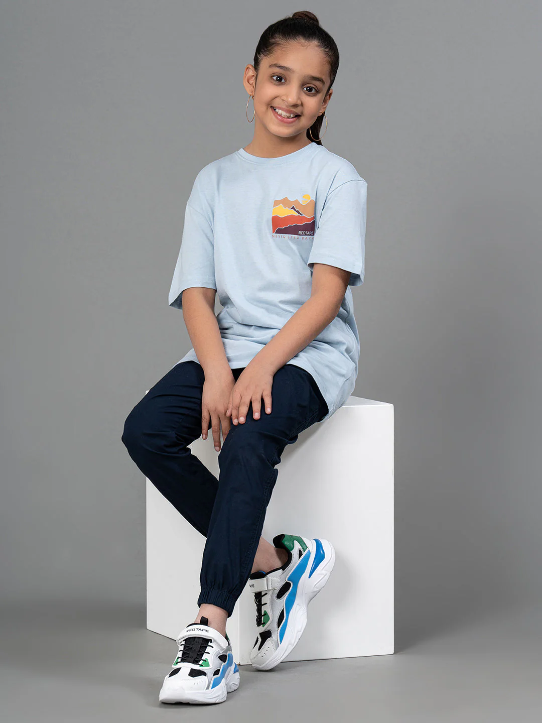 Unisex Kids T-Shirt- Best in Comfort| Cotton| Ice Blue Color - Image 11
