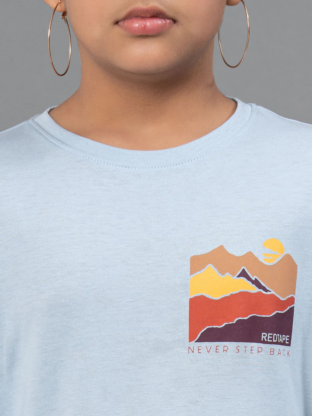 Unisex Kids T-Shirt- Best in Comfort| Cotton| Ice Blue Color - Image 2