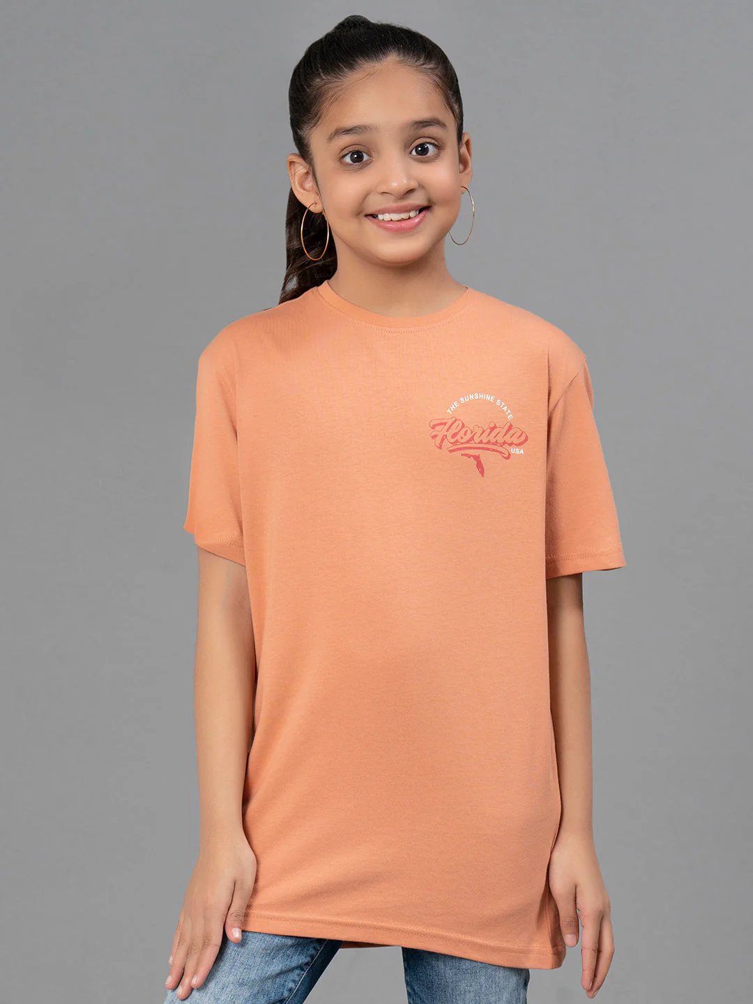Unisex Kids T-Shirt- Best in Comfort| Cotton| Light Orange Color - Image 6