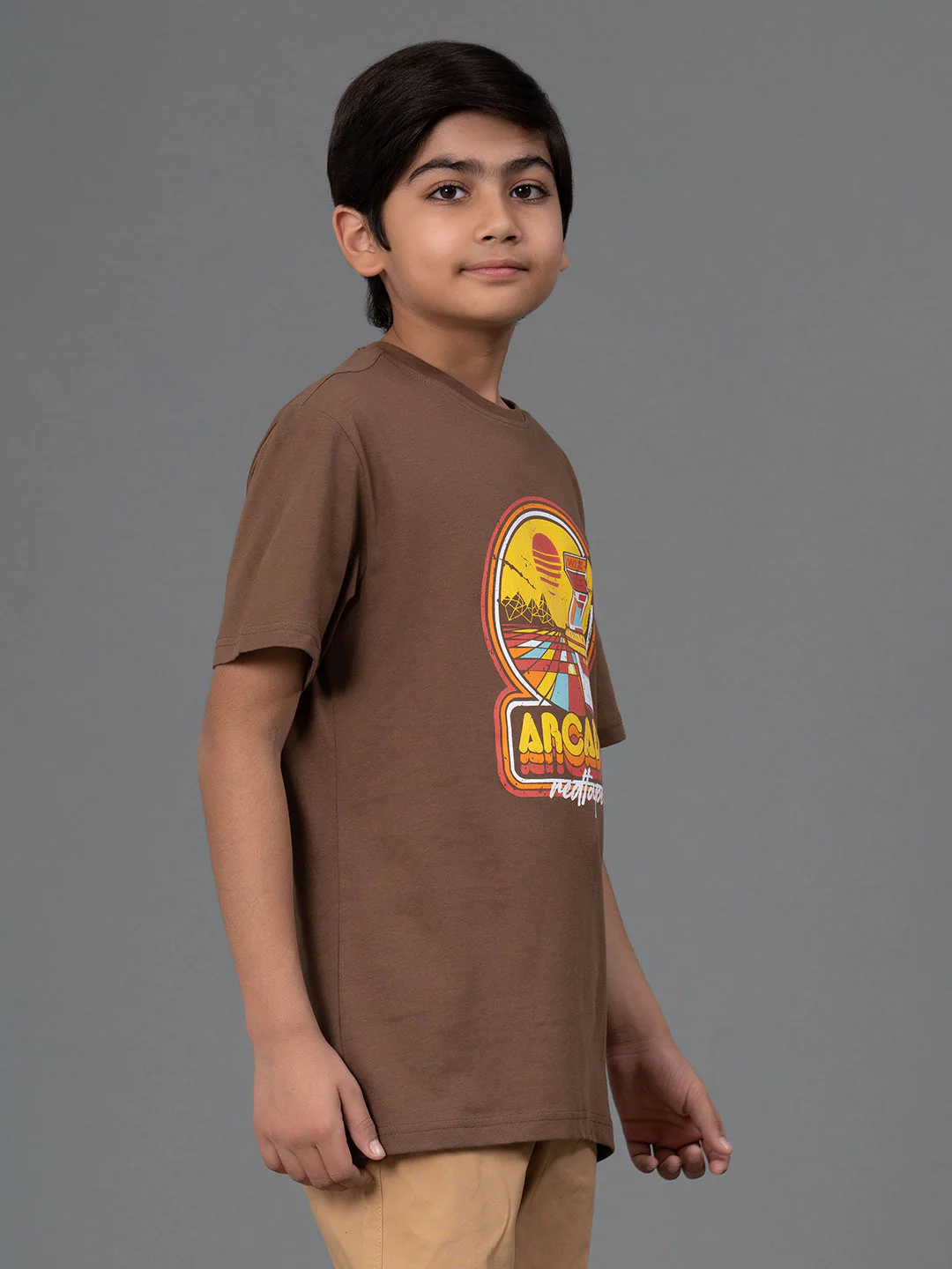 Unisex Kids T-Shirt- Best in Comfort| Cotton| Mid-Brown Color - Image 2