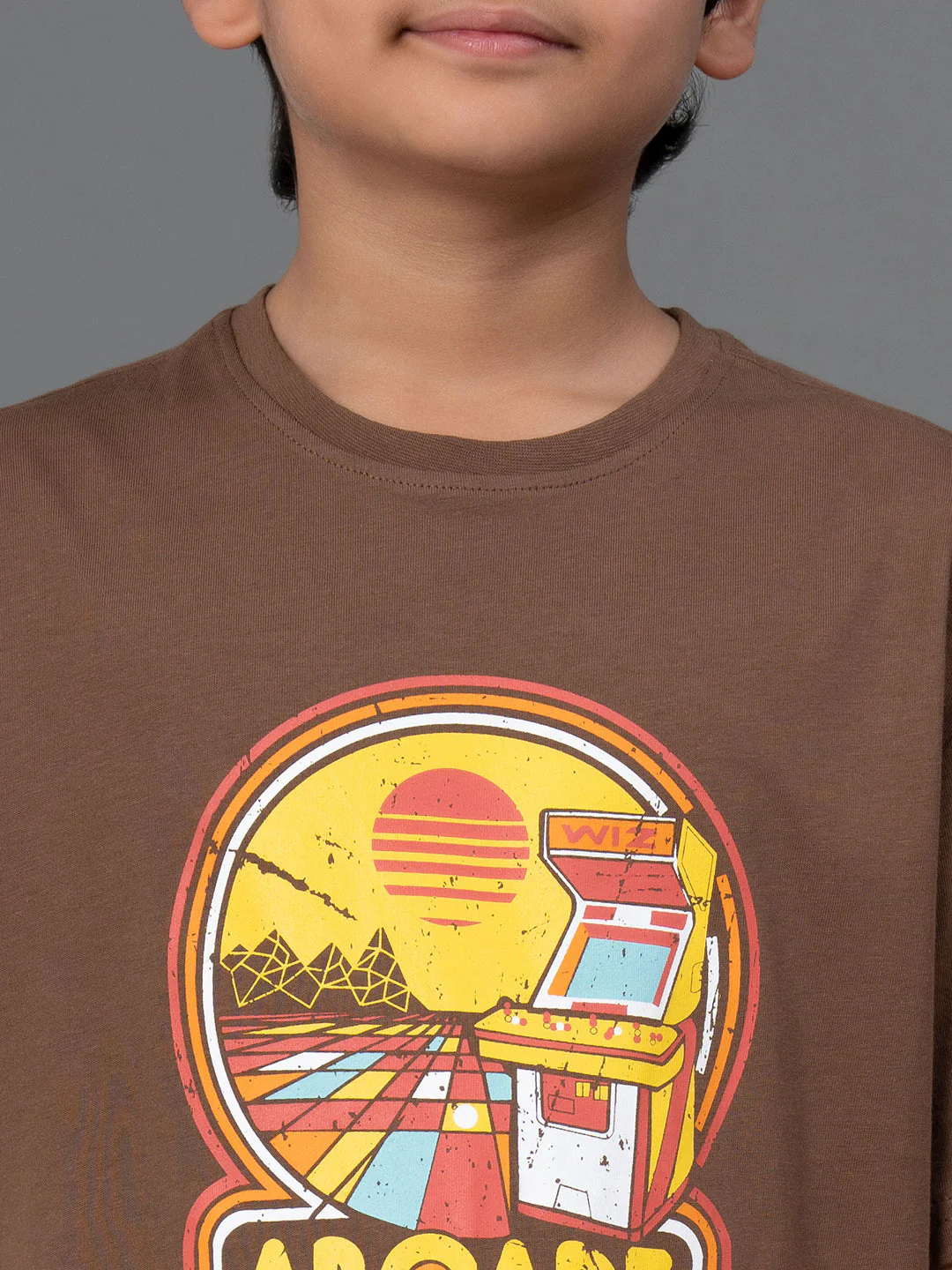 Unisex Kids T-Shirt- Best in Comfort| Cotton| Mid-Brown Color - Image 4