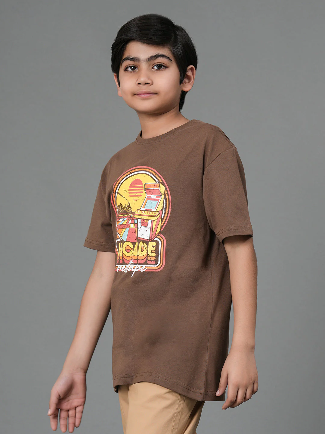 Unisex Kids T-Shirt- Best in Comfort| Cotton| Mid-Brown Color - Image 7