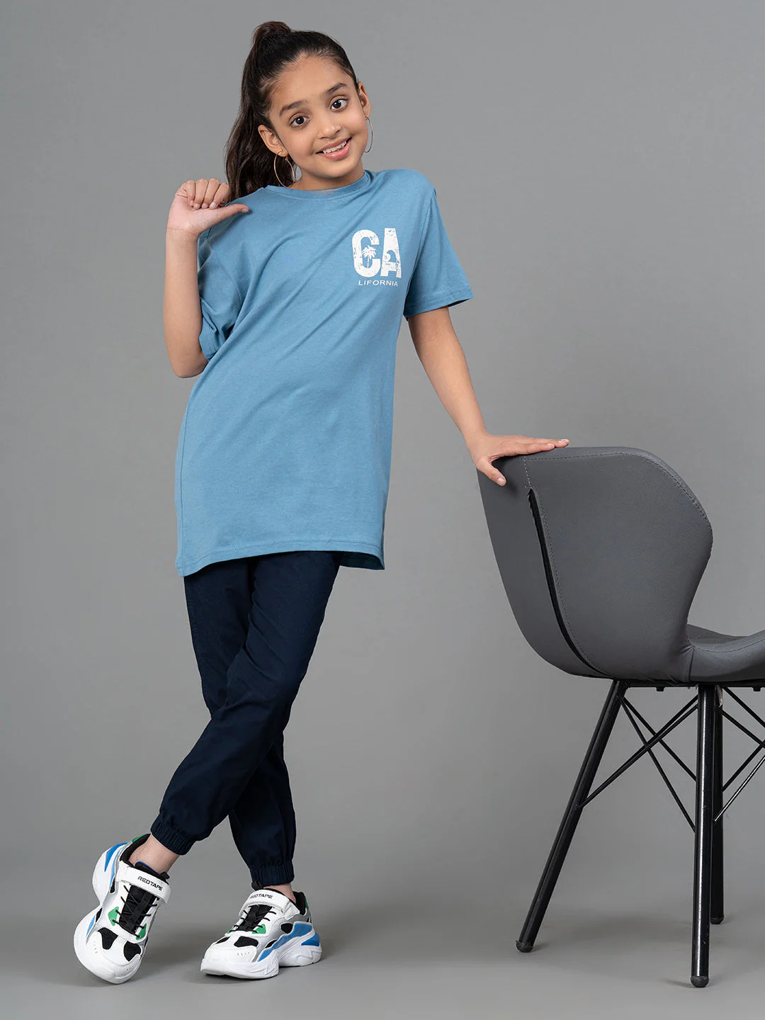 Unisex Kids T-Shirt- Best in Comfort| Cotton| Steel Blue Color - Image 11