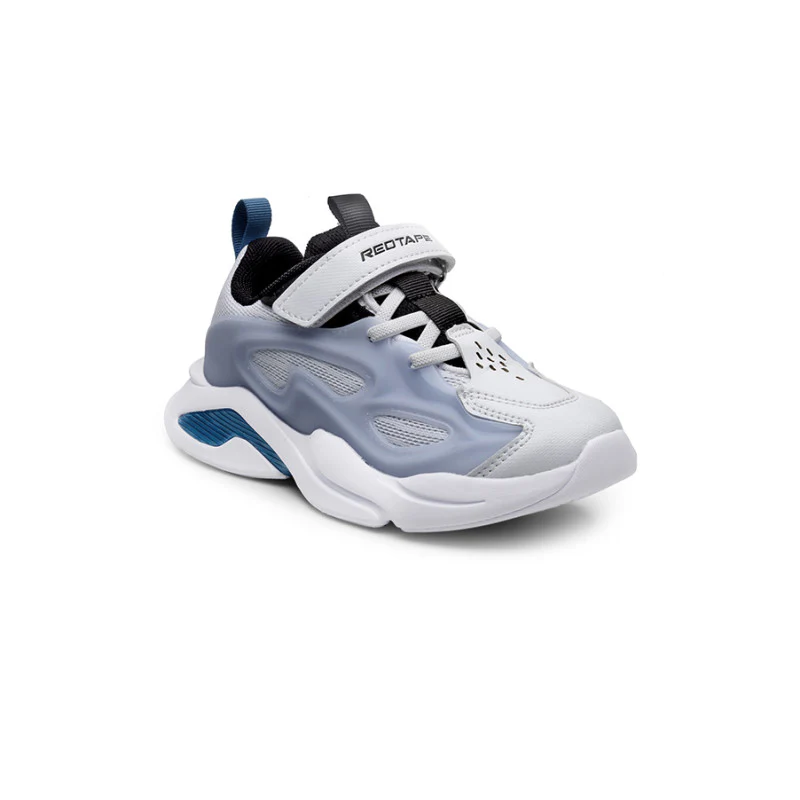 Unisex Kids White And Blue Sports Shoes - Image 2
