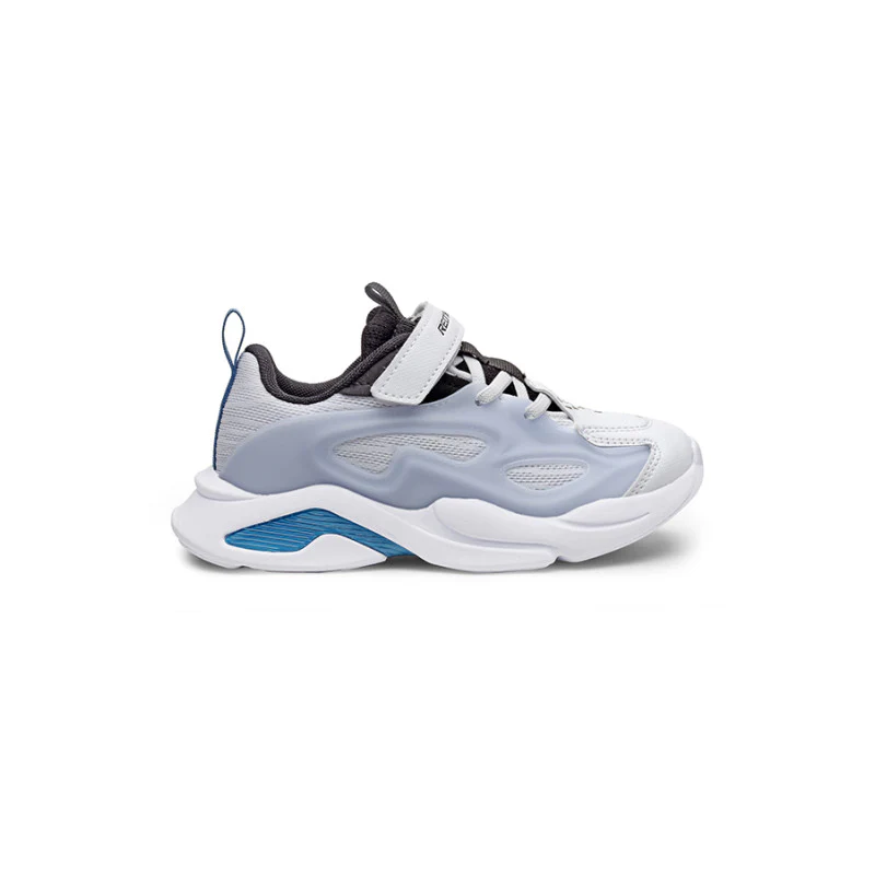 Unisex Kids White And Blue Sports Shoes - Image 3