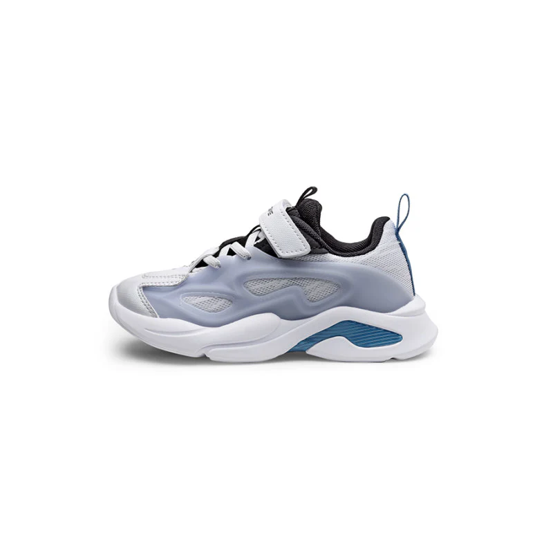 Unisex Kids White And Blue Sports Shoes - Image 4