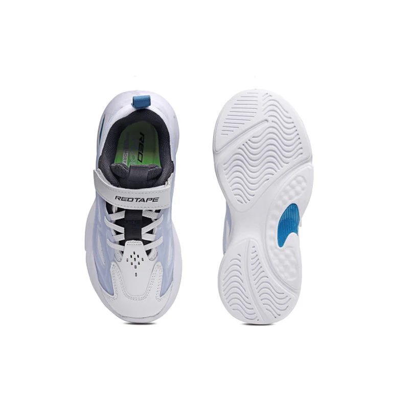 Unisex Kids White And Blue Sports Shoes - Image 6