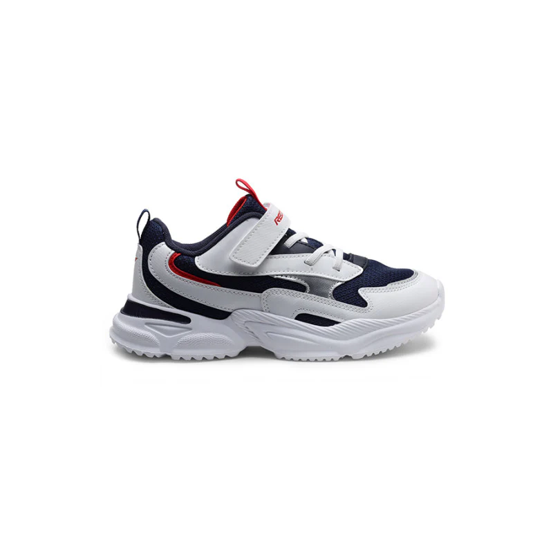Unisex Kids White And Navy Sports Shoes - Image 3