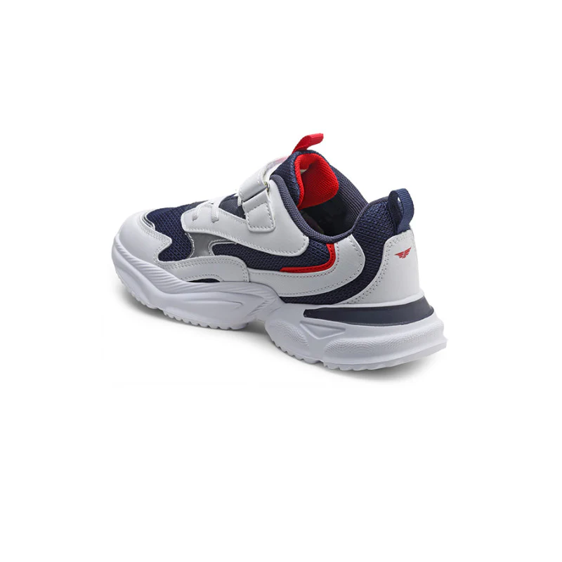 Unisex Kids White And Navy Sports Shoes - Image 7
