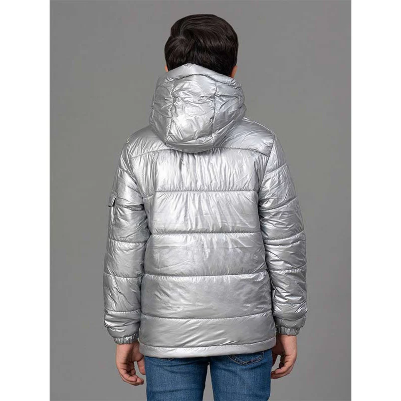 Unisex Metallic Grey Jacket for Kids - Image 3