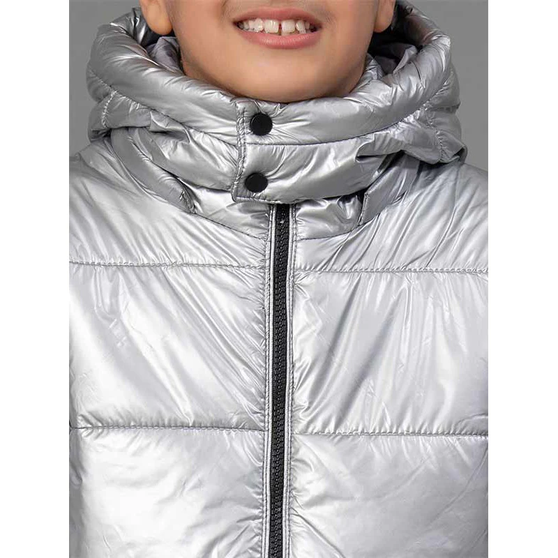Unisex Metallic Grey Jacket for Kids - Image 4