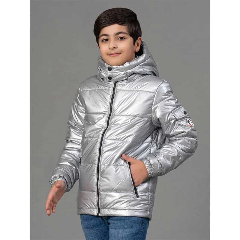 Unisex Metallic Grey Jacket for Kids - Image 6
