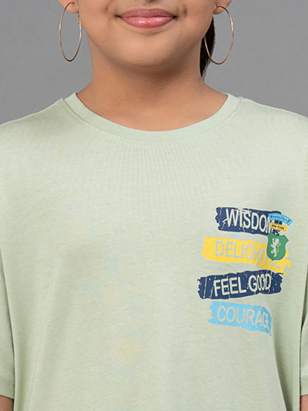 Unisex T-Shirt for Kids- Best in Comfort| Cotton| Light Green Colo - Image 10