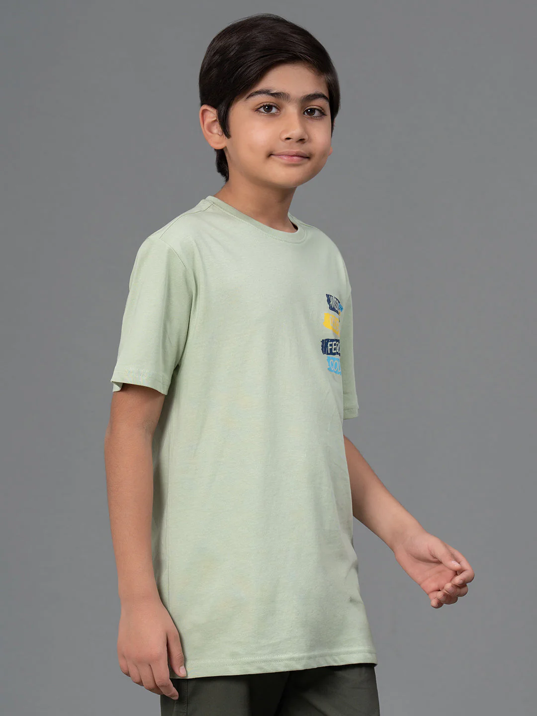 Unisex T-Shirt for Kids- Best in Comfort| Cotton| Light Green Colo - Image 2