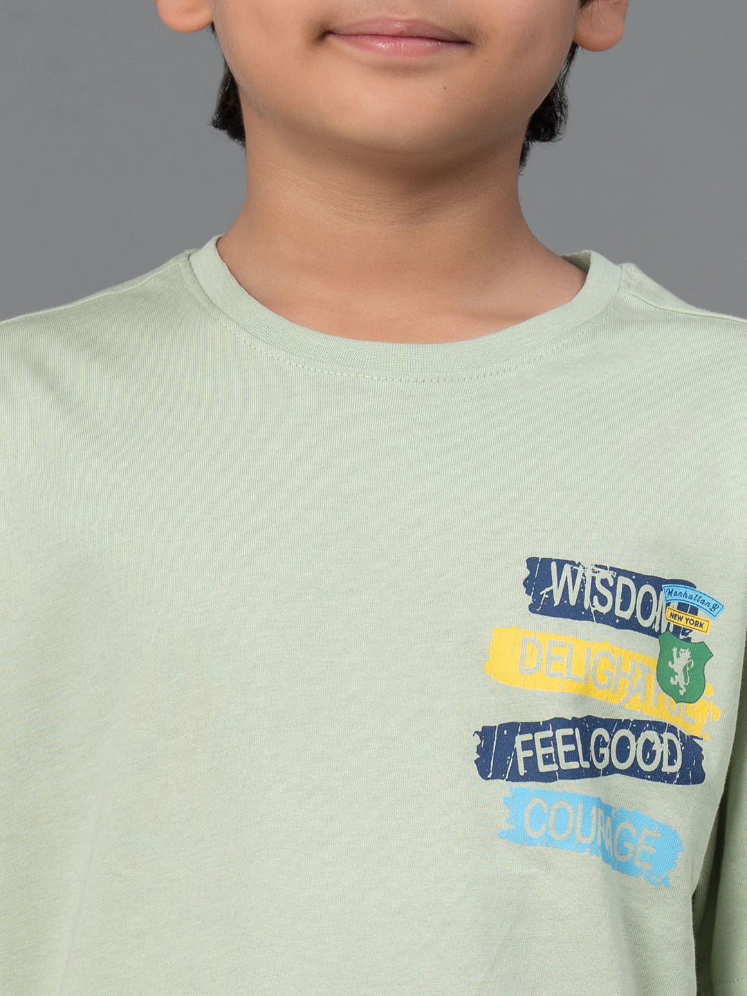 Unisex T-Shirt for Kids- Best in Comfort| Cotton| Light Green Colo - Image 4