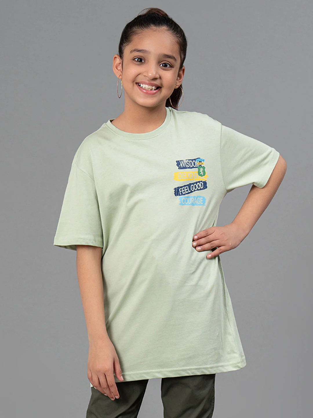 Unisex T-Shirt for Kids- Best in Comfort| Cotton| Light Green Colo - Image 6