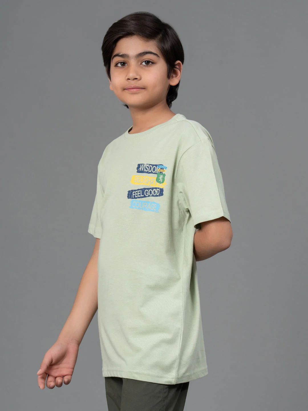 Unisex T-Shirt for Kids- Best in Comfort| Cotton| Light Green Colo - Image 7
