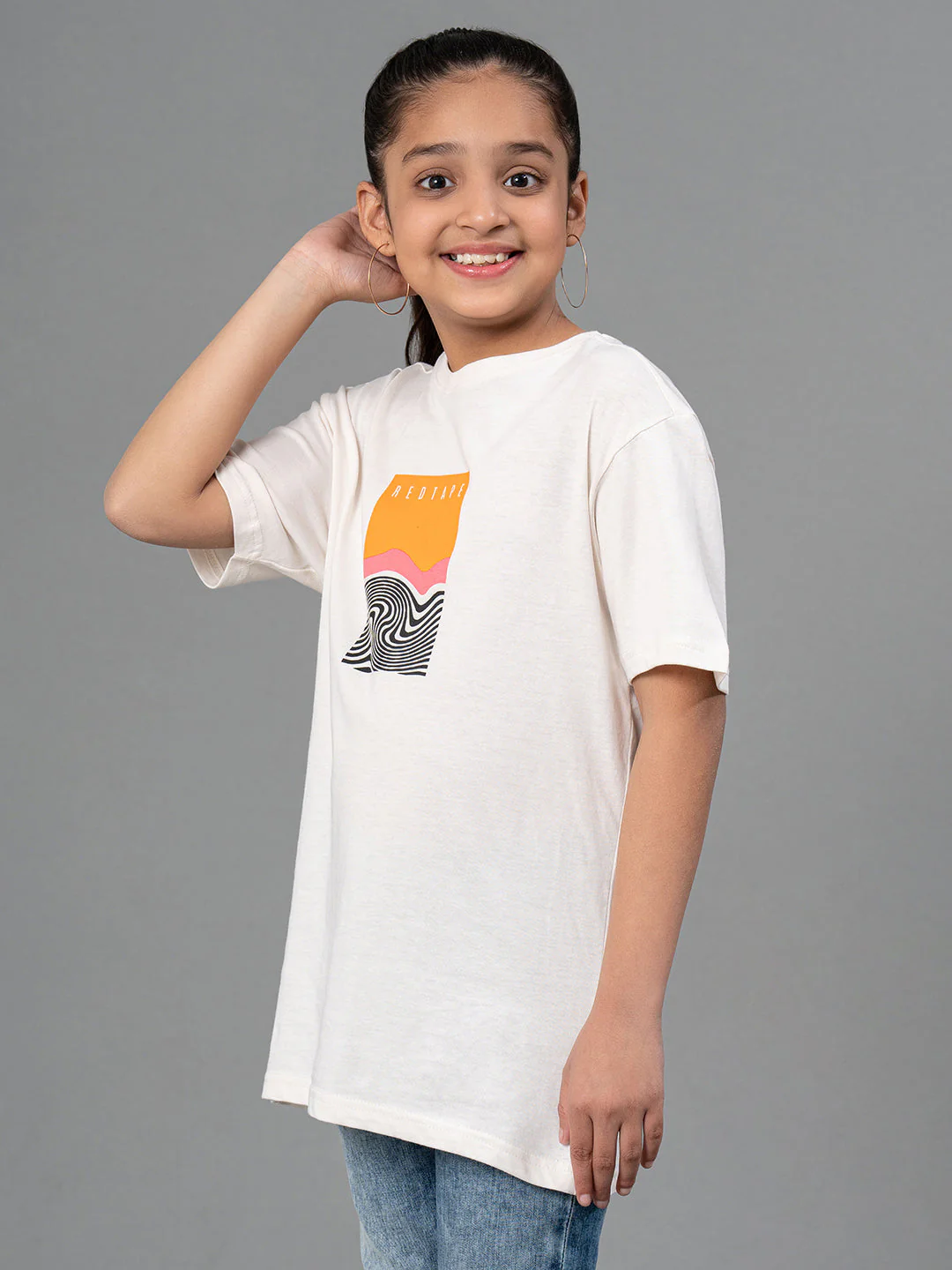 Unisex T-Shirt for Kids- Best in Comfort| Cotton| Off-White Color| Round Neck - Image 12