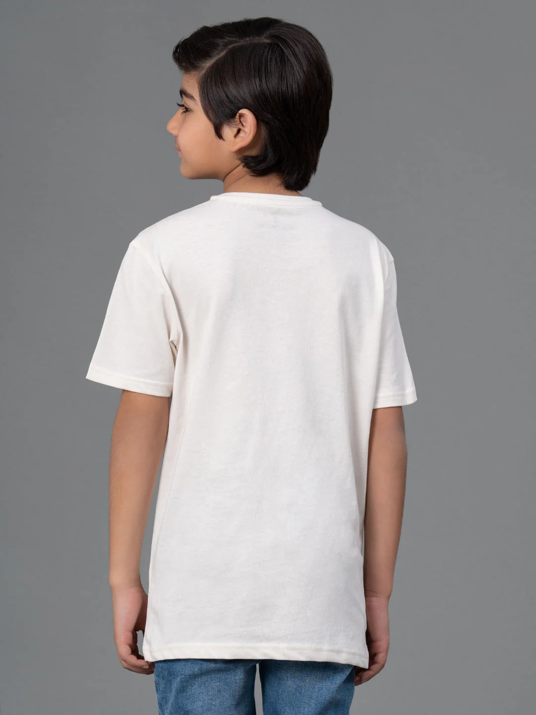 Unisex T-Shirt for Kids- Best in Comfort| Cotton| Off-White Color| Round Neck - Image 3