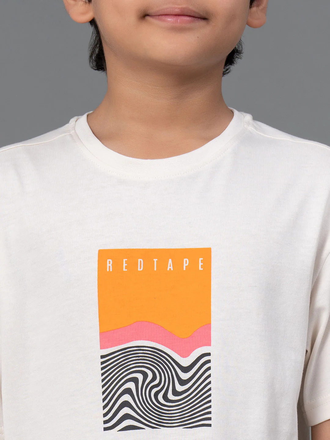 Unisex T-Shirt for Kids- Best in Comfort| Cotton| Off-White Color| Round Neck - Image 4