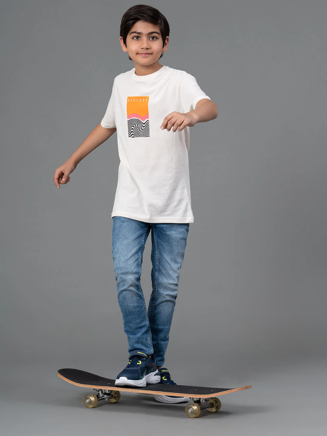 Unisex T-Shirt for Kids- Best in Comfort| Cotton| Off-White Color| Round Neck - Image 5