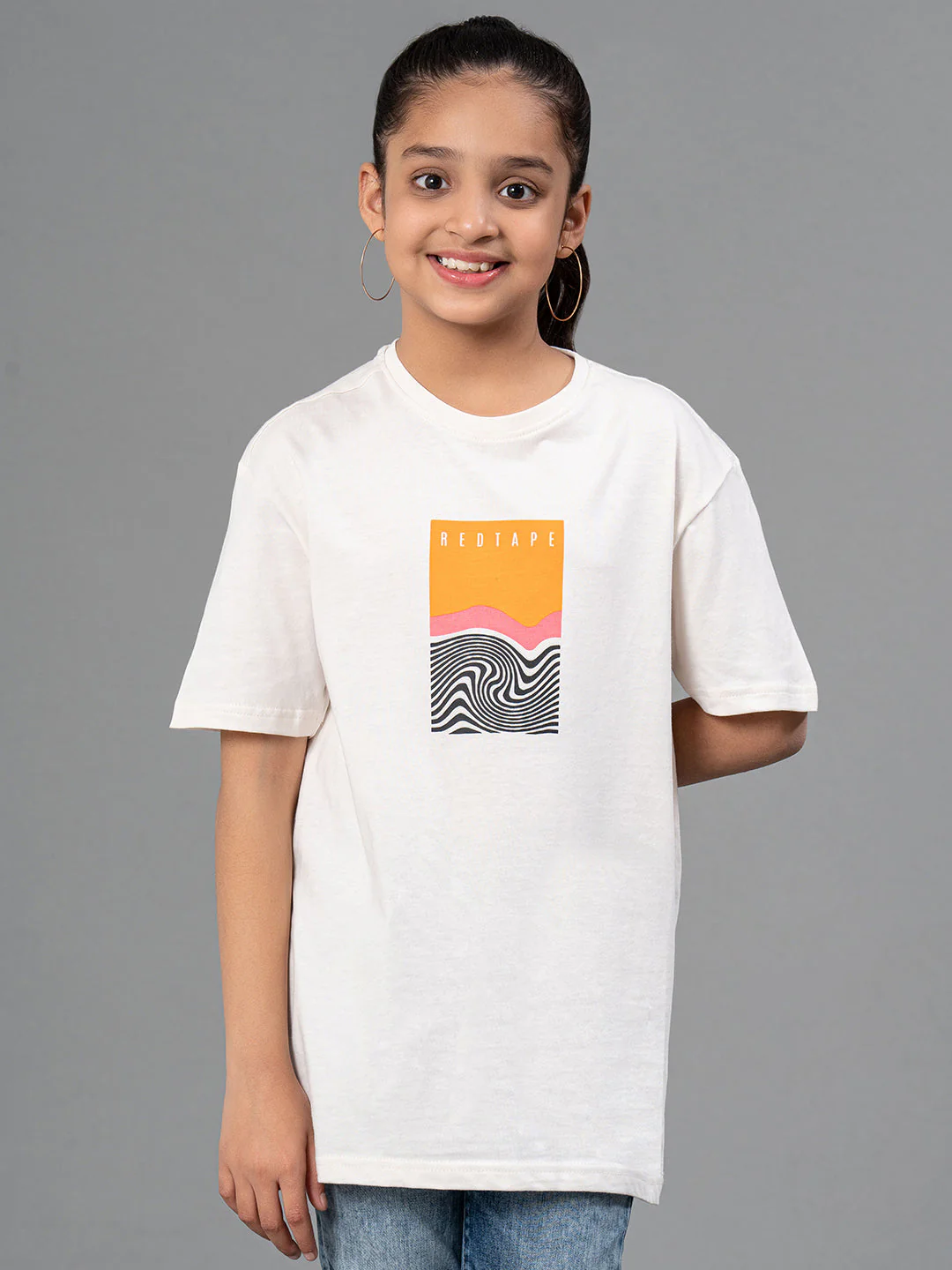 Unisex T-Shirt for Kids- Best in Comfort| Cotton| Off-White Color| Round Neck - Image 6