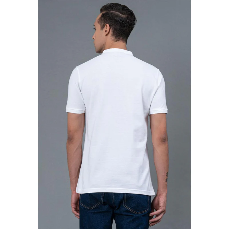 White Blue Men's Henley T-Shirt - Image 3