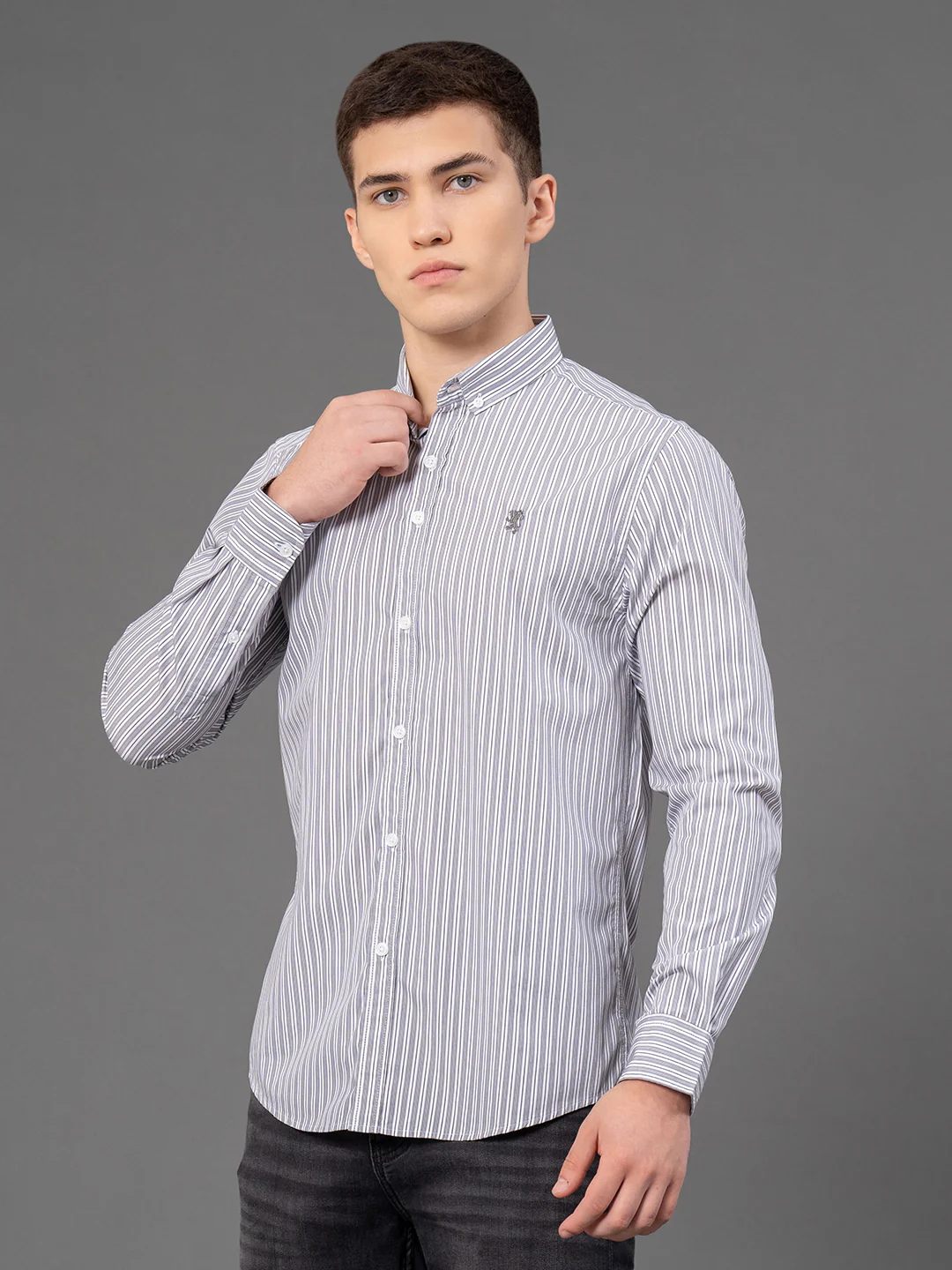 White Checked Shirt for Men - Image 2